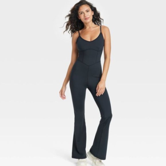 JoyLab Pants & Jumpsuits Joylab Flare Long Bodysuit Black Poshmark